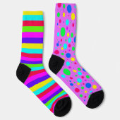 Farbenfrohe Streifen Polka Dot Socken (Rechts)