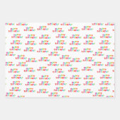 Farbenfrohe Streifen polka dots Happy Birthday Geschenkpapier Set (Vorderseite)