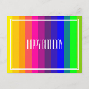 Farbenfrohe Streifen Postkarte