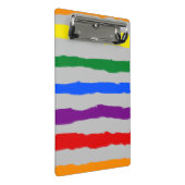 Farbenfrohe Streifen Regenbogen auf Farbe M Mini Klemmbrett (Schrägansicht)