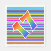 Farbenfrohe Streifen + Regenbogenmuster "17" Event Serviette (Vorderseite)