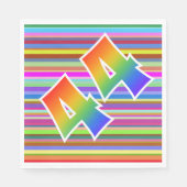 Farbenfrohe Streifen + Regenbogenmuster "44" Event Serviette (Vorderseite)