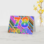 Farbenfrohe Streifen + Regenbogenmuster "78 Jahre Karte (Gelbe Blume)