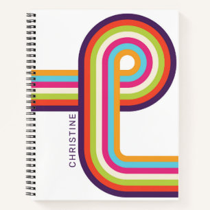 Farbenfrohe Streifen Retro Linie Art Notizblock