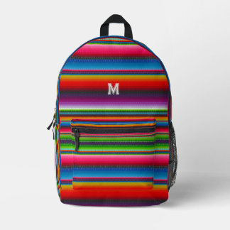 Farbenfrohe Streifen-Rucksack mit/ohne Text Bedruckter Rucksack