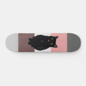 Farbenfrohe Streifen, zeichnend Schwarzkatze Skateboard (Horizontal)