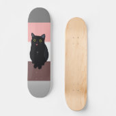 Farbenfrohe Streifen, zeichnend Schwarzkatze Skateboard (Vorderseite)
