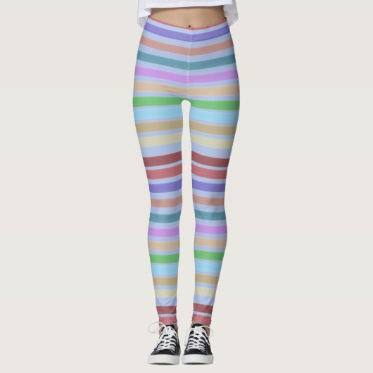 Farbenfrohe Streifengestaltung Leggings (Vorderseite)