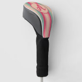 Farbenfrohe Streifenmonogramm-Circle-Design Golf Headcover (angewinkelt)