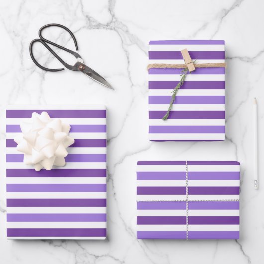 Farbenfrohe Streifenmuster Faltblätter Geschenkpapier Set (Vorderseite)