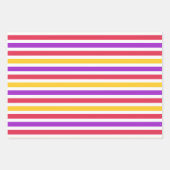 Farbenfrohe Streifenmuster Faltblätter Geschenkpapier Set (Vorderseite 3)