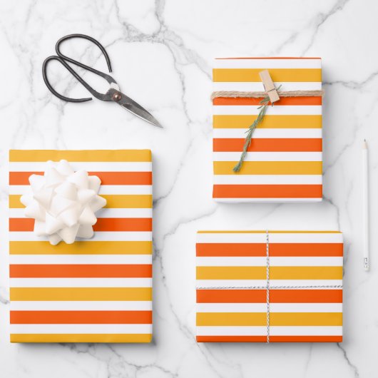 Farbenfrohe Streifenmuster Faltblätter Geschenkpapier Set (Vorderseite)