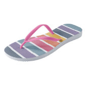 Farbenfrohe Streifenmuster Flip Flops Badesandalen (Schrägansicht)