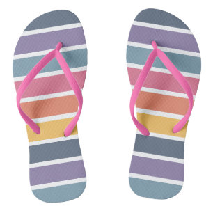 Farbenfrohe Streifenmuster Flip Flops Badesandalen