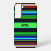 Farbenfrohe Streifenmuster mit schwarzem Individue Samsung Galaxy Hülle (Rückseite)