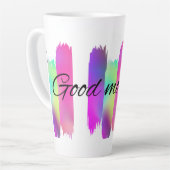 Farbenfrohe Striche Guten Morgen Latte Tasse (Linke Ecke)