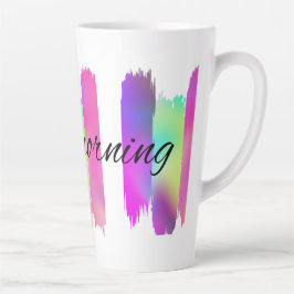 Farbenfrohe Striche Guten Morgen Latte Tasse