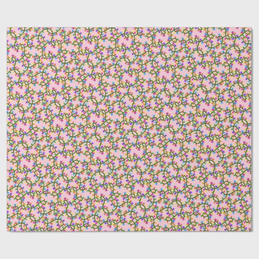 Farbenfrohe String Lights Niedlich Fun Pink Muster Geschenkpapier (Flach)