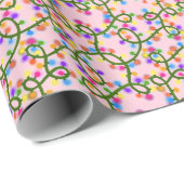 Farbenfrohe String Lights Niedlich Fun Pink Muster Geschenkpapier (Rolleneckpunkt)