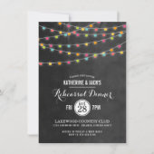 Farbenfrohe String Lights Probe Dinner Einladung (Vorderseite)