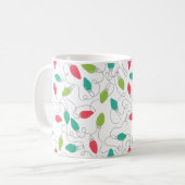 Farbenfrohe String Lights Weihnachts-Tasse Kaffeetasse (Vorderseite Links)