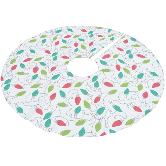 Farbenfrohe String Lights Weihnachtsbaumrock Polyester Weihnachtsbaumdecke (Schrägansicht)