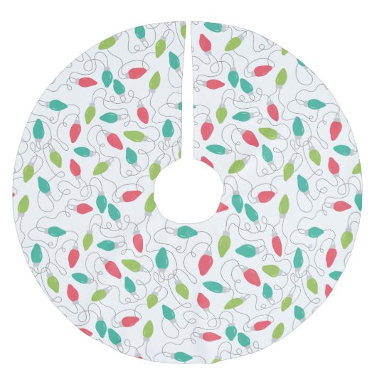 Farbenfrohe String Lights Weihnachtsbaumrock Polyester Weihnachtsbaumdecke (Vorderseite)