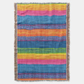 Farbenfrohe Strip-Imitate Denim Texture Decke (Vorderseite Vertikal)