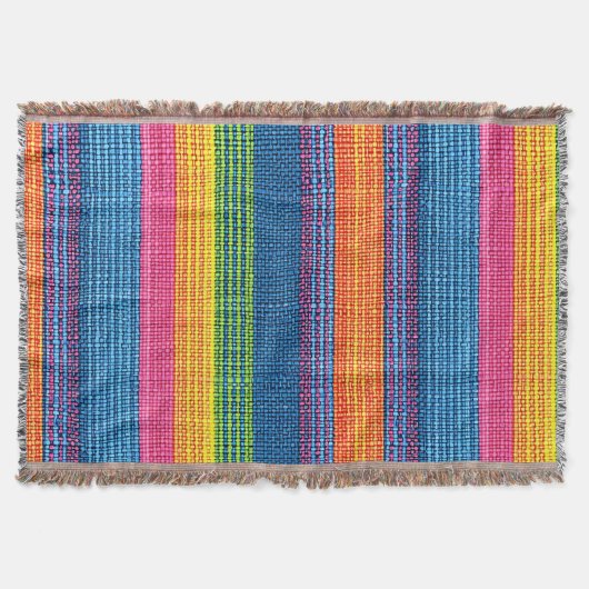 Farbenfrohe Strip-Imitate Denim Texture Decke (Vorderseite)