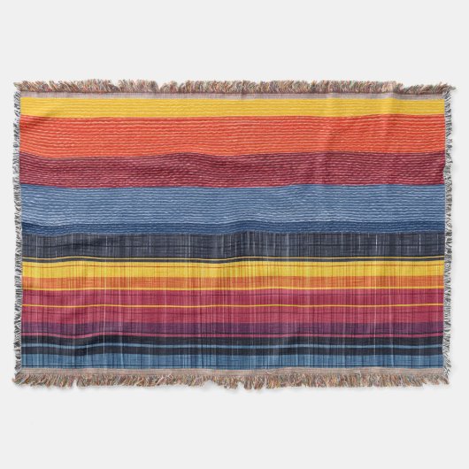 Farbenfrohe Strip-Imitate Denim Texture Decke (Vorderseite)