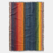 Farbenfrohe Strip-Imitate Denim Texture Decke (Vorderseite Vertikal)