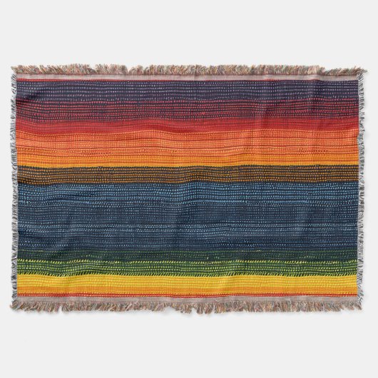 Farbenfrohe Strip-Imitate Denim Texture Decke (Vorderseite)