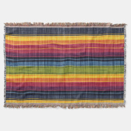 Farbenfrohe Strip-Imitate Denim Texture Decke