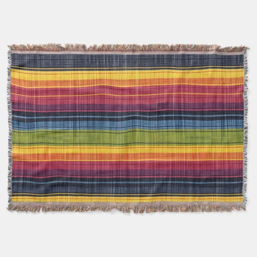 Farbenfrohe Strip-Imitate Denim Texture Decke (Vorderseite)