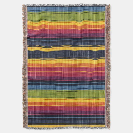 Farbenfrohe Strip-Imitate Denim Texture Decke (Vorderseite Vertikal)