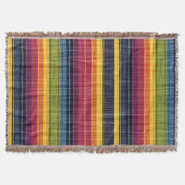 Farbenfrohe Strip-Imitate Denim Texture Decke