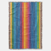 Farbenfrohe Strip-Imitate Denim Texture Decke (Vorderseite Vertikal)