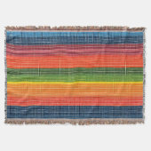 Farbenfrohe Strip-Imitate Denim Texture Decke (Vorderseite)