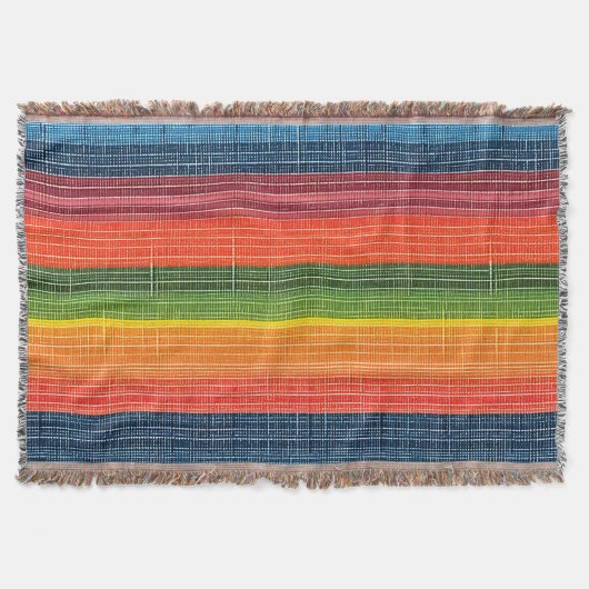 Farbenfrohe Strip-Imitate Denim Texture Decke (Vorderseite)