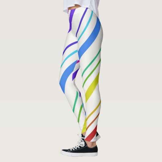 Farbenfrohe Strip-Leggings Leggings (Links)