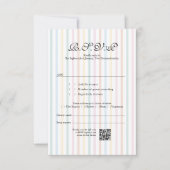 Farbenfrohe Strip QR Code Hochzeit RSVP (Vorderseite)