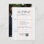 Farbenfrohe Strip QR Code Hochzeit RSVP (Vorne/Hinten)