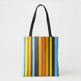 Farbenfrohe Strip Tote Bag Tasche