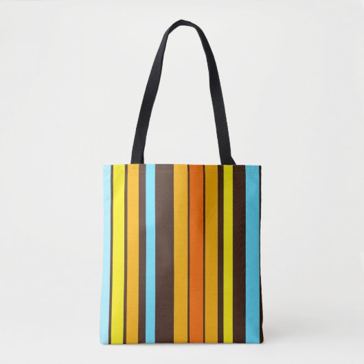 Farbenfrohe Strip Tote Bag Tasche (Vorderseite)