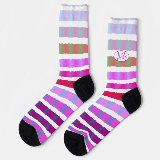 Farbenfrohe Stripelike Designer Socken (Linkes Detail)