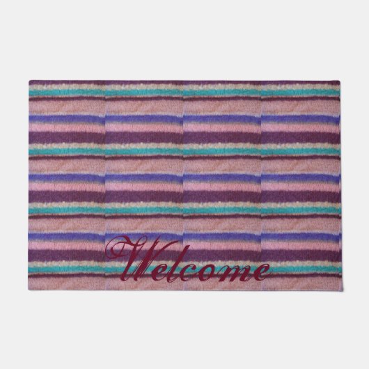 farbenfrohe Stripteppiche Vintager Spaß Fußmatte (Vorderseite)