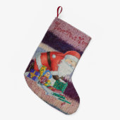 farbenfrohe Stripteppiche Vintages lustiges Design Kleiner Weihnachtsstrumpf (Vorderansicht (hängend))