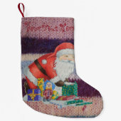 farbenfrohe Stripteppiche Vintages lustiges Design Kleiner Weihnachtsstrumpf (Vorderseite)