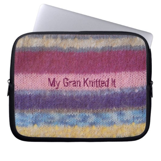 farbenfrohe Stripteppiche Vintages lustiges Slogan Laptopschutzhülle (Vorderseite)