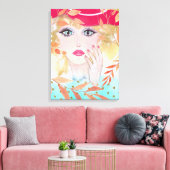 Farbenfrohe Strumpfhose in Hut Leinwanddruck (Insitu (Wohnzimmer))